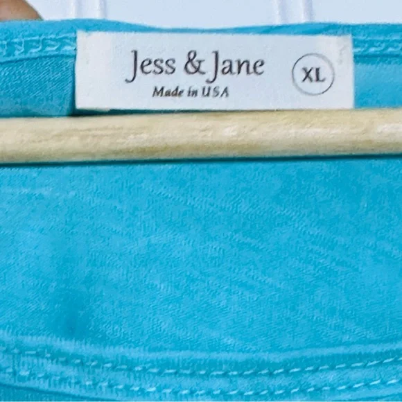 Jess & Jane Women's Blue Graphic Top Tunic Side Pockets Size XL Relax Fit Casual - Picture 7 of 9